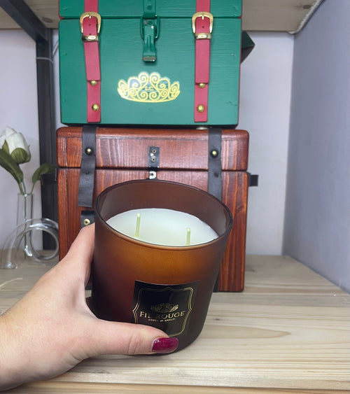CANDELA VASO GRANDE 2 STOPPINI  EMERALD