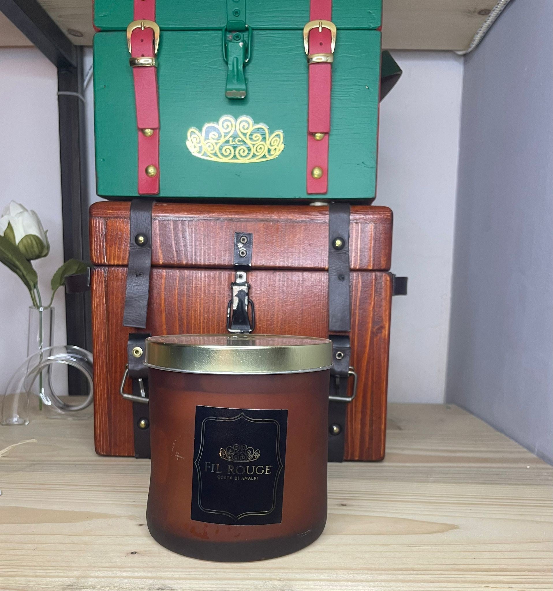 CANDELA VASO GRANDE 2 STOPPINI  AMBER